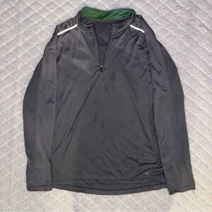 Men's Champion Black and Green Quarter-Zip Jacket